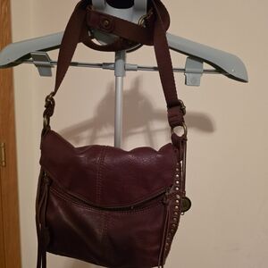 The Sak Maroon Leather Shoulder Bag